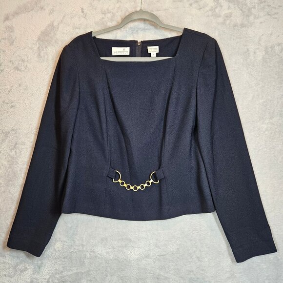 Liz Claiborne blouse skirt set Womens 8 Black Career Business Party Formal Class - Picture 3 of 15